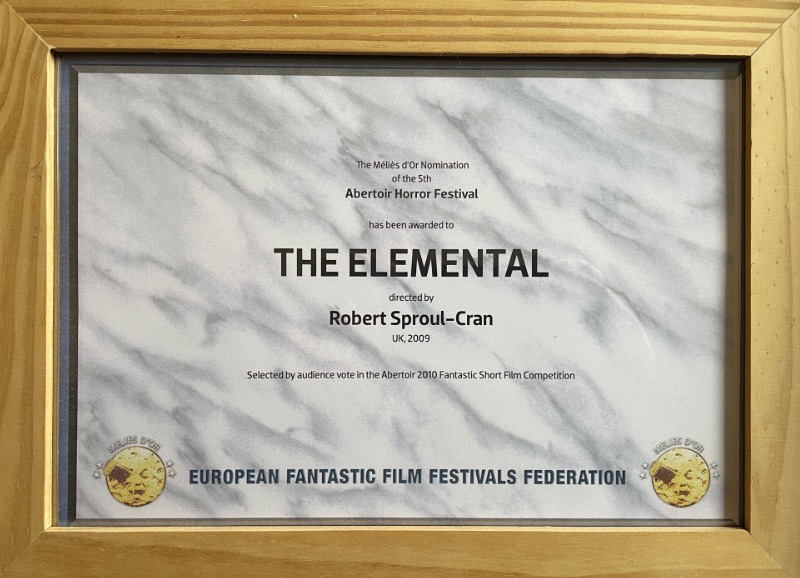 Melies D'Or Award from Abertoir Horror Festival